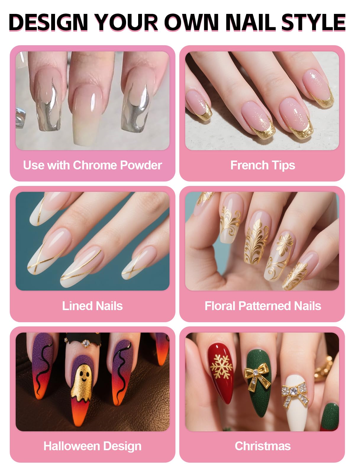 EBANKU Nail Painting Gel, Gold No Wipe Gel Nail Polish for French Tip for Drawing Striper Floral Salon Home DIY Manicure - Image 4