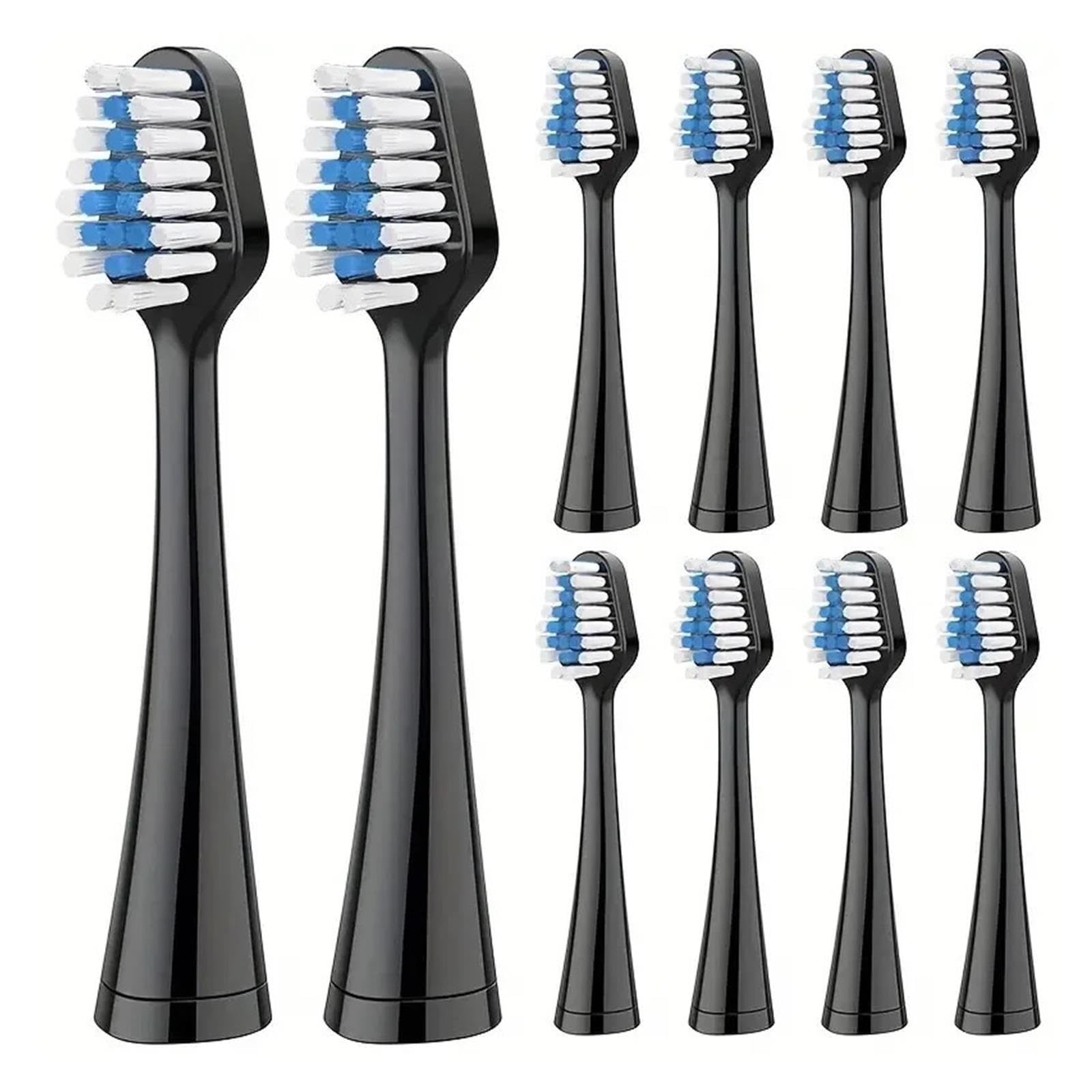 Testine Di Ricambio, Compatibile Con AquaSonic, Duo Series | Per Duo Series e Home Dental Center, non per Duo Series Pro, adulti, plastica, 9cm(10pcs BLACK)