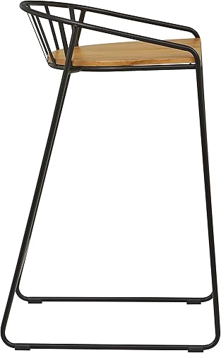 Miniatura 6 de Marca Tienda  Taburete de bar moderno Rivet de 33.46 pulgadas de alto, juego de 2, negro mate