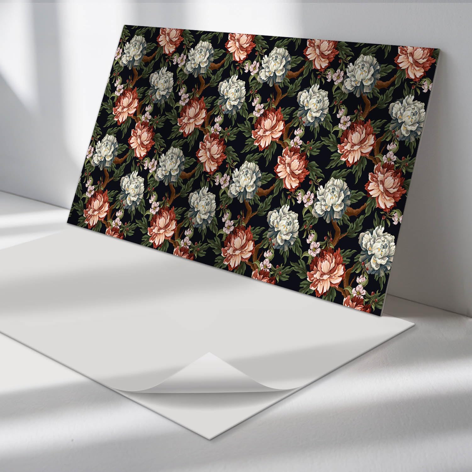 Panneaux rectangulaires 40x20 cm autocollants à motif floral lot de plusieurs pièces