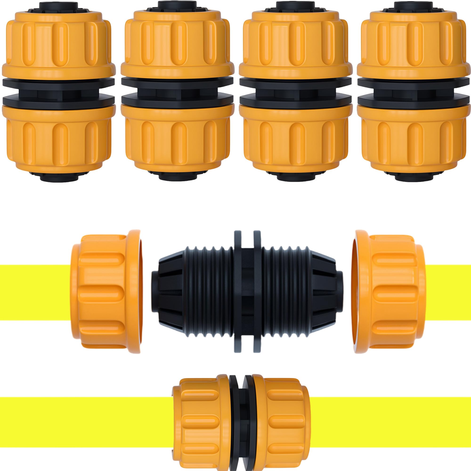 1/2 inch 2in1 Plastic Graden Tap Connectors 4 Pcs Hose Repair Connectors, Quick Fix Extend Garden Connector Extender for 1/2 Inch Hose Pipe,Quick Repair Connection (Repair Connector)