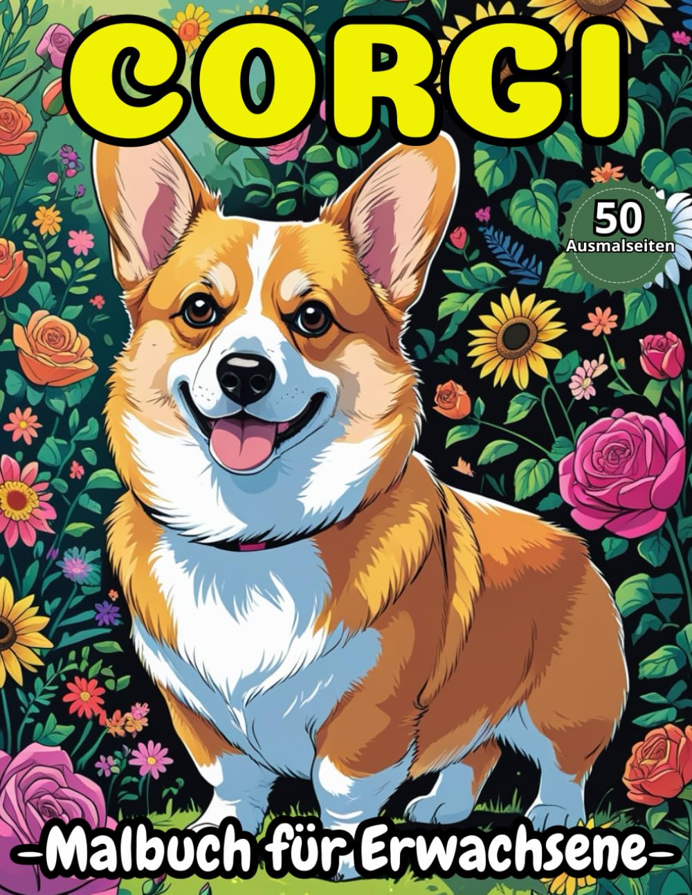 Corgi Ausmalbuch für Erwachsene: Entspannende Corgi-Motive zum Ausmalen – Stressabbau, Achtsamkeit und kreative Entspannung für Hundefreunde