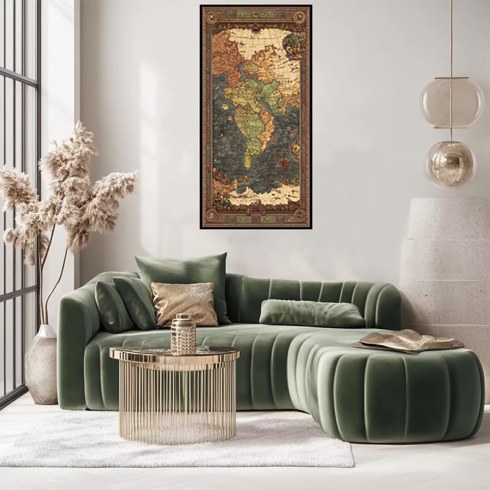 Diamentowe malowanie Mapa świata DIY Dorośli Zestaw do malowania diamentowego Haft krzyżykowy Afryka Diamentowe malowanie Dzieci 70 x 140 cm, Diamentowe obrazy Dekoracja salonu Nowoczesny prezent GYL