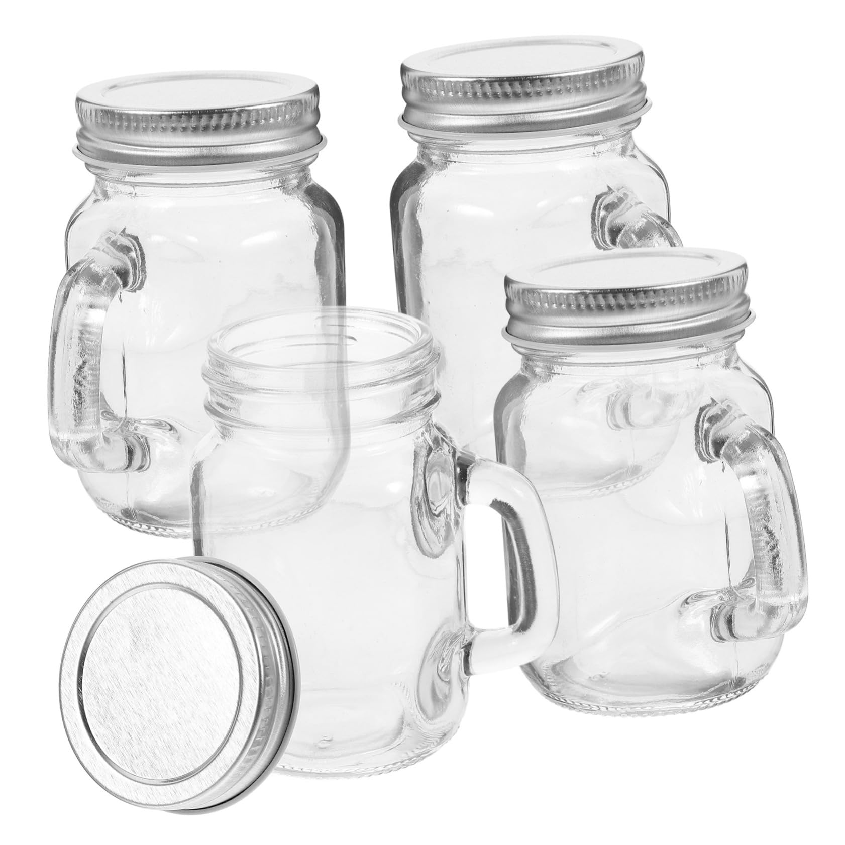 MAGICLULU 8stücke Mini- Gläser Mit Griff Und Deckel Wiederverwendbare Glasbehälter Für Marmelade Getränke Desserts Und Nachhaltige Und Tragbare Lösung Für