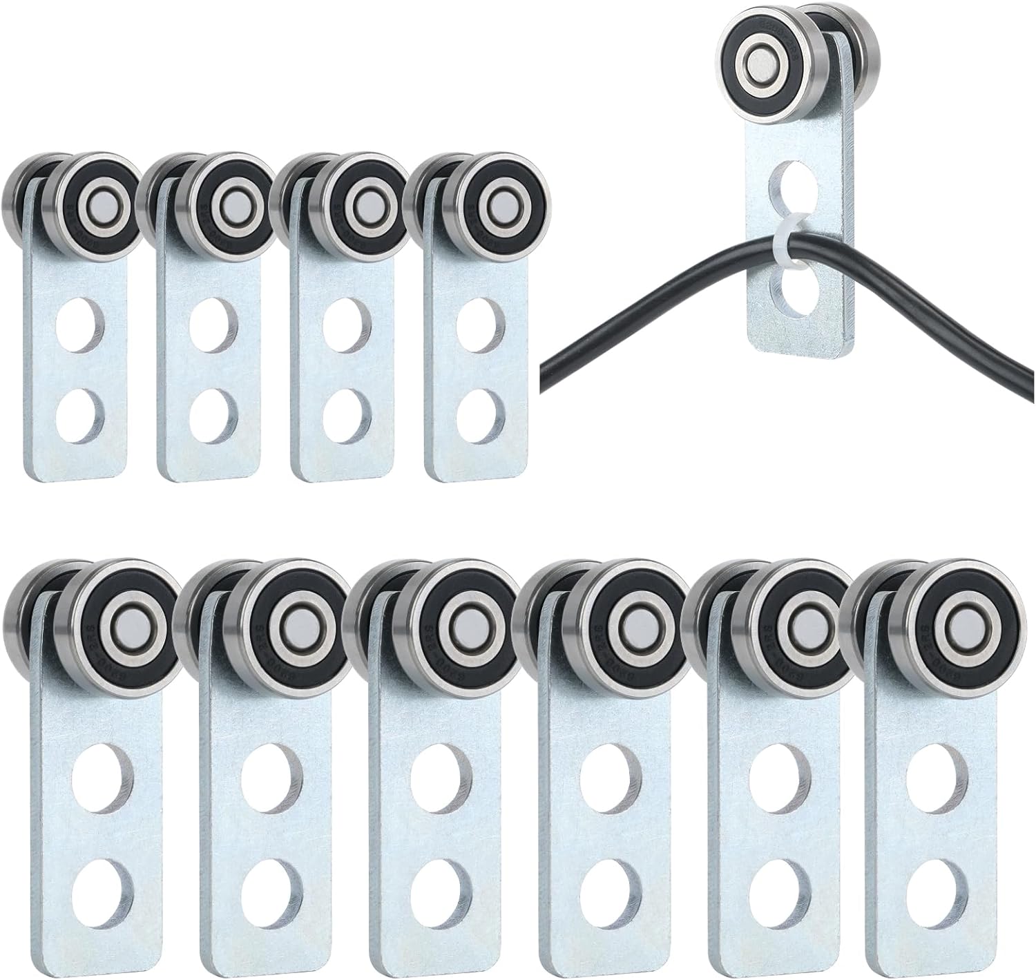 2 Wheel Trolley Assembly Rollers.Bearing Trolley Assembly.The top of The Trolley has Room for Set Screws, Allowing The use of a 1-5/8" high Strut Channel E-2Wheel Trolley 10pcs