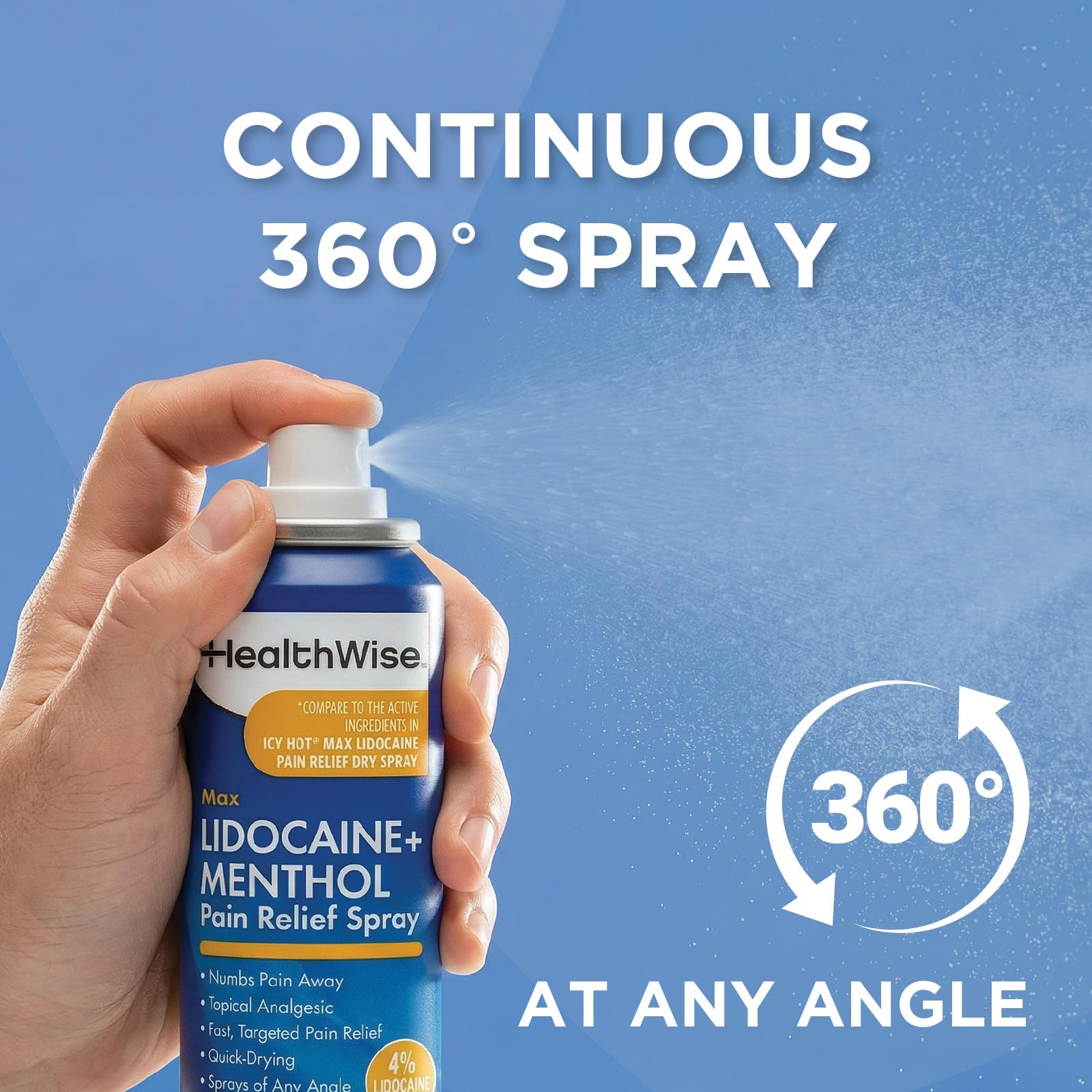 HealthWise 4% Lidocaine + 1% Menthol Pain Relief Spray, 4 oz — Amazon image 8