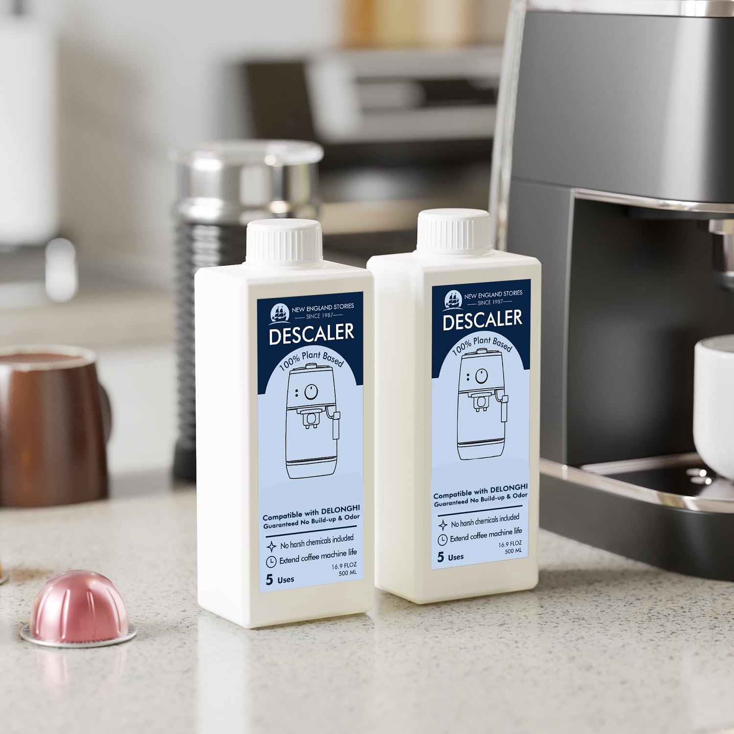 Solución de descalcificación compatible con DeLonghi, especialmente diseñada para limpiar máquinas de café Delonghi y máquinas de café Delonghi – Limpiador de cafetera espresso de 958,2 g