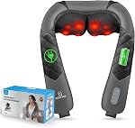 COMFIER Neck Massager with Heat, Shiatsu Shoulder Massager, Corded Back Massage Deeper Tissue Kneading Massagers for Home, Office