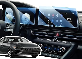 Screen Protector for 2026 2025 2024-2021 Hyundai Elantra 10.25" Touchscreen and 10.2-Inch Instrument Display, HD Clear, High Sensitivity, 9H Tempered Glass Car Navigation Screen Protector