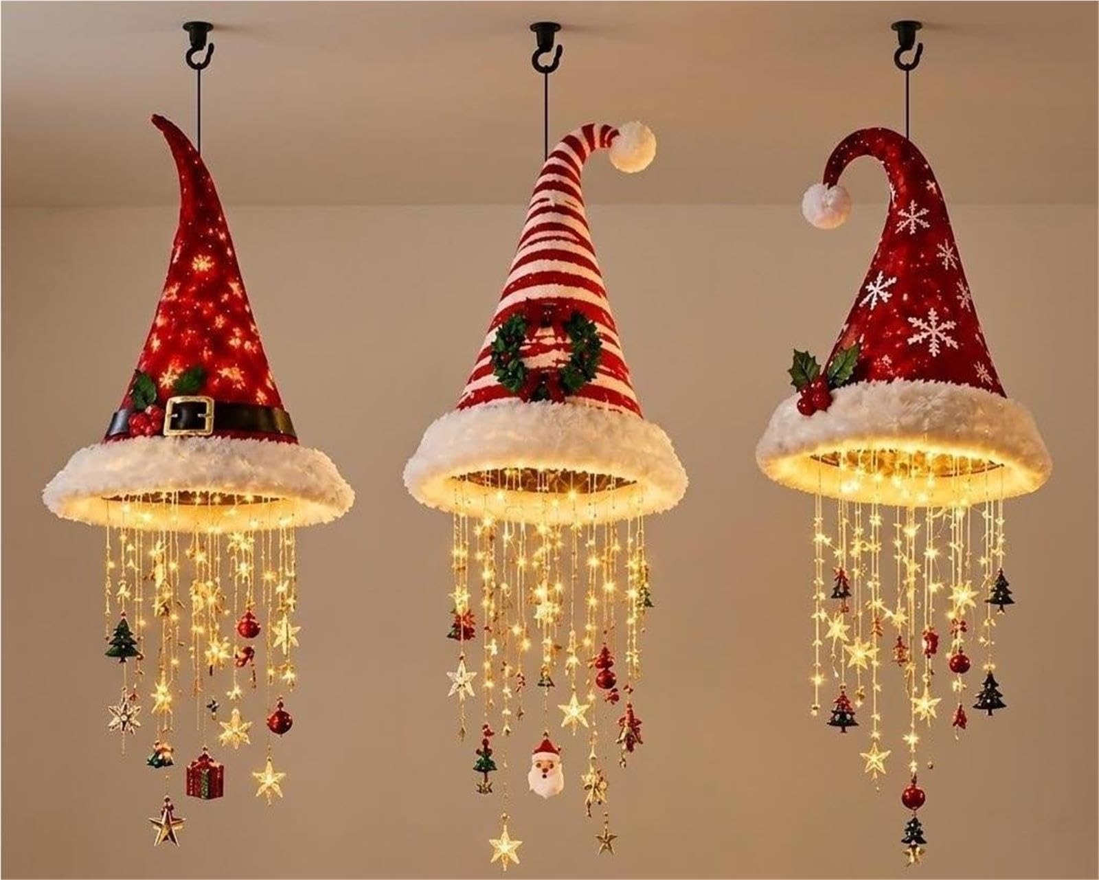 Lampadario A Sospensione Cappello Da Babbo Natale,Lampadario A Sospensione