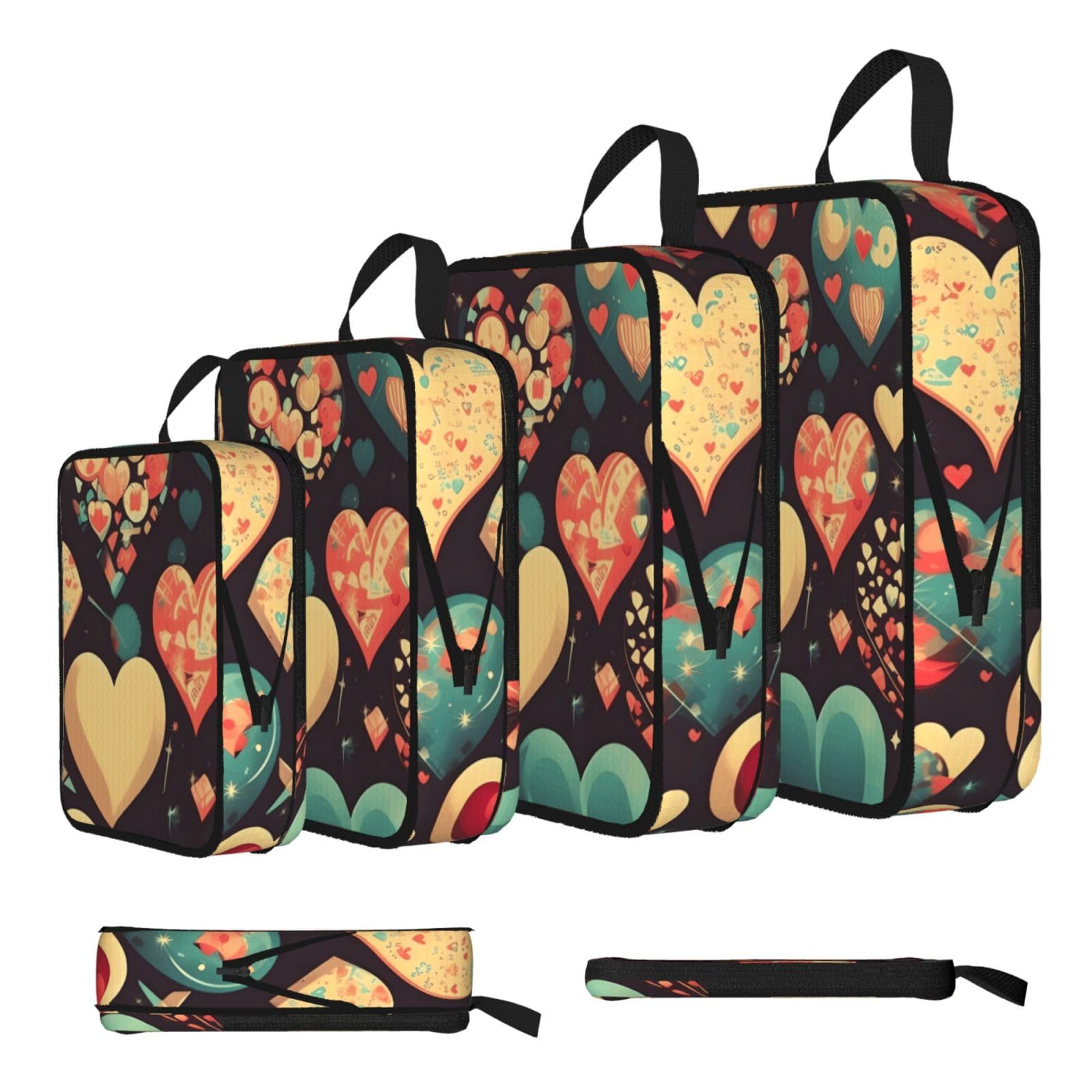 Heart Crush Flower Compression Packing Cubes 4 Piece Set