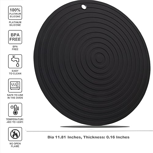 Miniatura 2 de Smithcraft Salvamanteles de silicona para platos calientes, ollas y sartenes, almohadillas calientes de 11.81 pulgadas de diámetro para encimera de