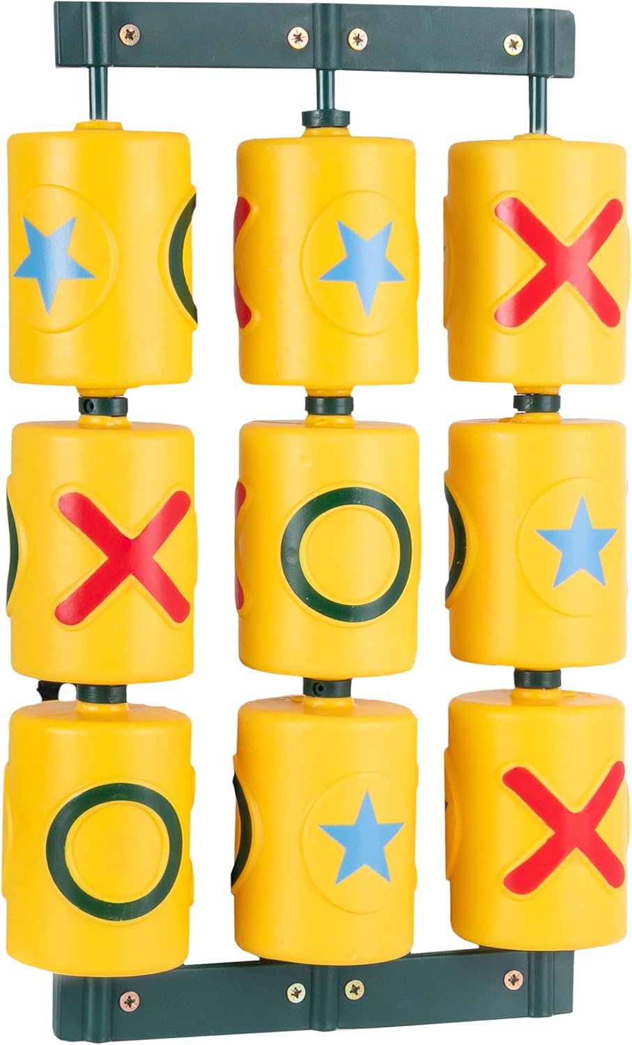 Barcaloo Tic Tac Toe Spinner Activity Panel - Swing Set Accessories - Playground Accessories for Kids Outdoor - Treehouse and Playset Equipment Attachments - Outdoor Tic Tac Toe Set - 12x19 - Yellow
