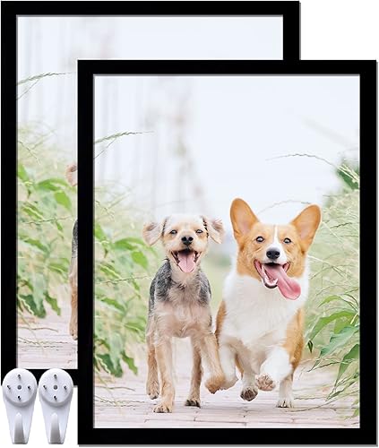 Vista 80 de Juego de 5 portarretratos de 10 x 14 pulgadas, marcos de fotos blancos de alta transparencia para galería de pared horizontal de escritorio vertical