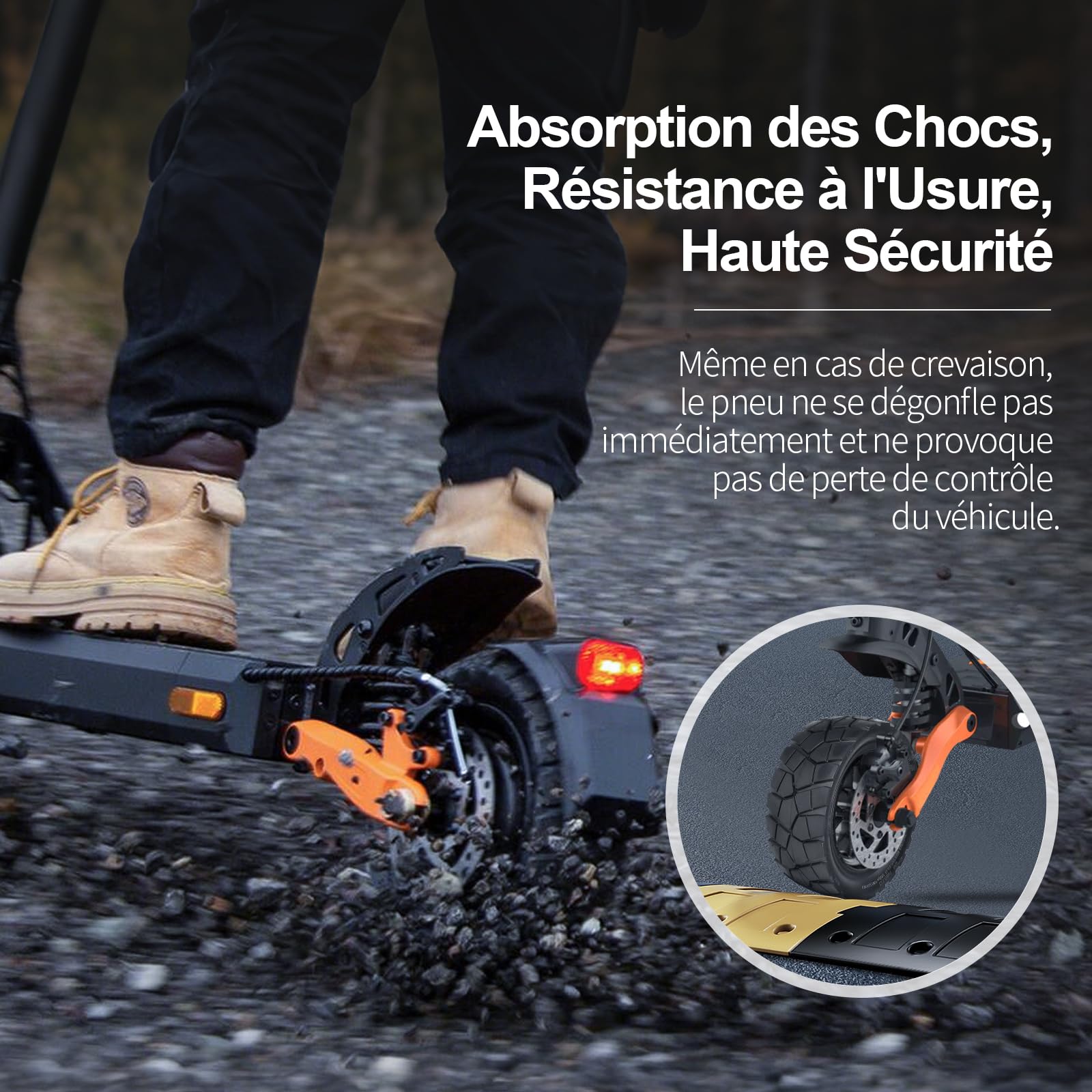 9x3,0-5,5 Kukirin G2 Pro Pneus Tubeless, 9 Pouces Pneus Tout-Terrain pour Trottinette électrique Kukirin G2 Pro, Roues de Secours Avant/Arrière Résistants à l'Usure (1 Pièce)