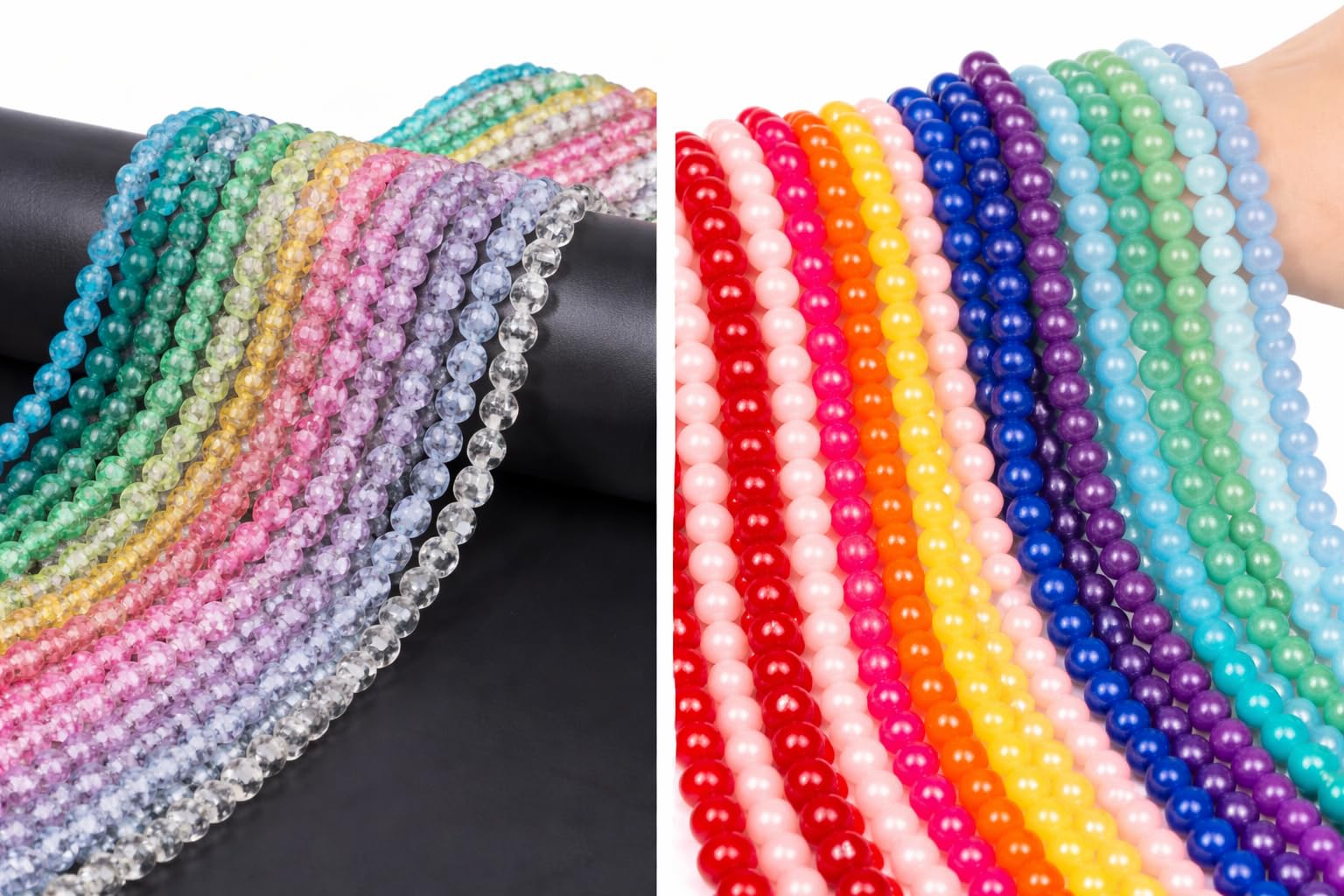 8MM Crackle Beads and Jelly Beads Combo, Multicolor, 500 Pieces Total, 250 Crackle and 250 Jelly, 10 Colors-image-12