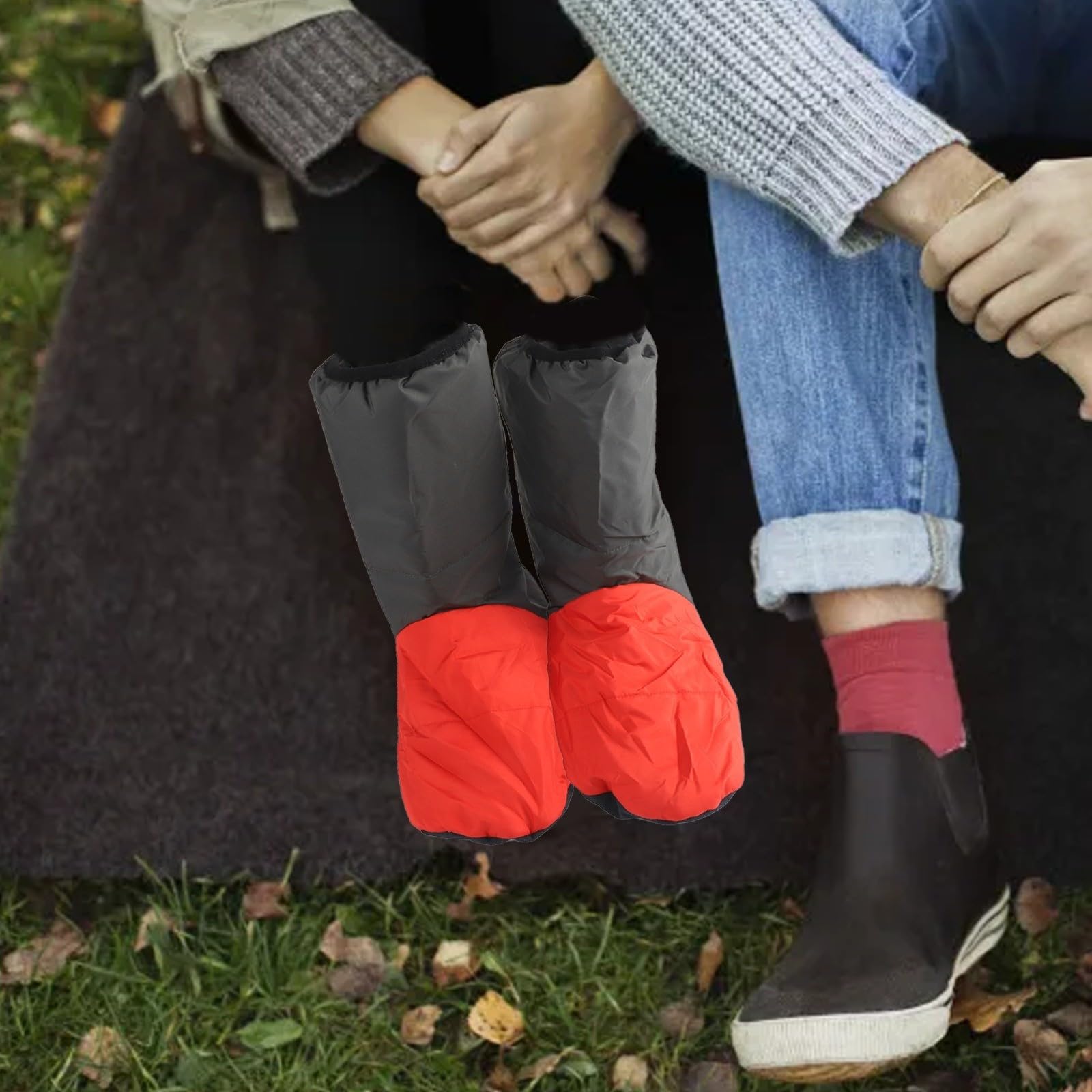 Scaldapiedi per sacco a pelo, calzini invernali per campeggio e attività all'aperto (rosso)