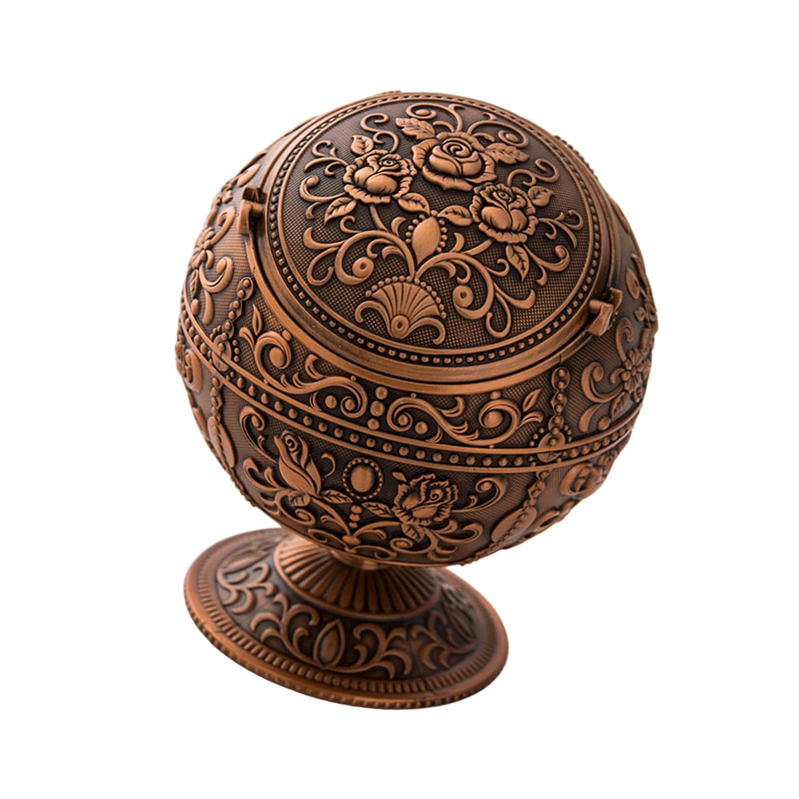 PIEXANGH Windproof Ashtray with Lid Earth Ashtray Simple Cleaning Process Home Decoration Metal with Lid