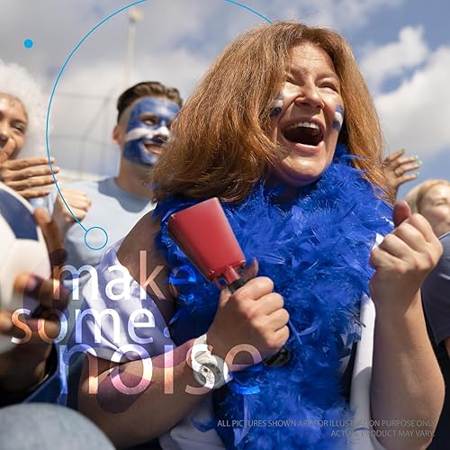 Miniatura 40 de Deke Home - Paquete de 2 cencerros de acero de 10 pulgadas con asa, fabricantes de ruido fuerte para fútbol, deportes, fiestas, competiciones, Azul