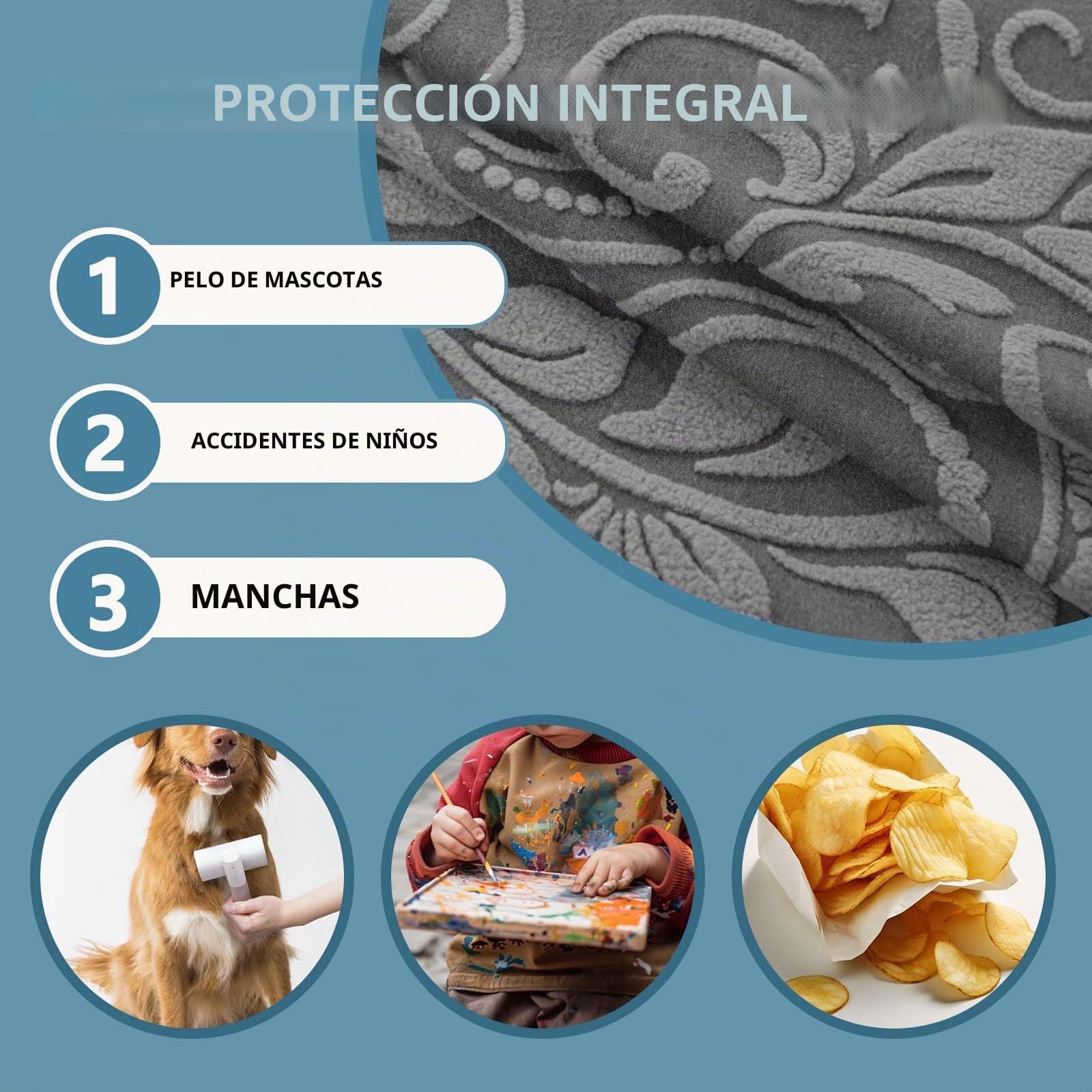 LiveGo Funda para silla reclinable, funda elástica de jacquard para reclinables de 1, 2, 3 plazas, protector de muebles lavable para Lazyboy, sillas eléctricas y fundas de sofá aptas para mascotas