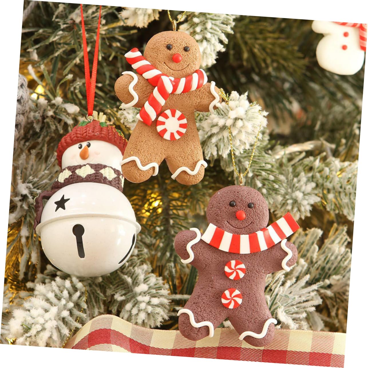 Ciieeo 3 Set Di Ornamenti A Forma Di Omino Di Pan Di Decorazioni Natalizie Da Appendere Decorazioni Per L'albero Di Natale 12 Pezzi * 3