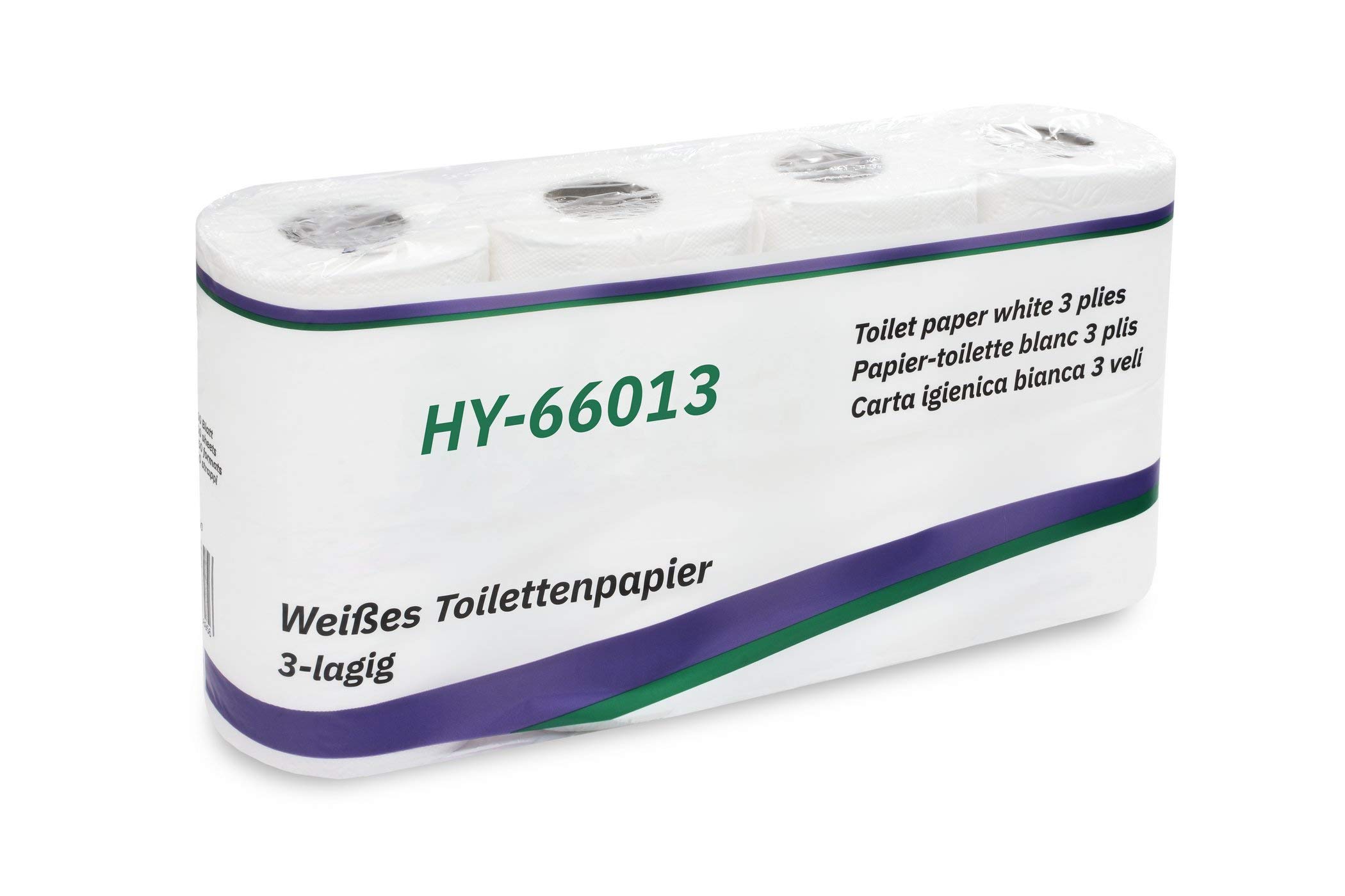 Hypafol Carta igienica, motivo in rilievo, 3 veli | 96 rotoli | extra morbida e resistente agli strappi | confezione stock, 12 x 8 | cellulosa