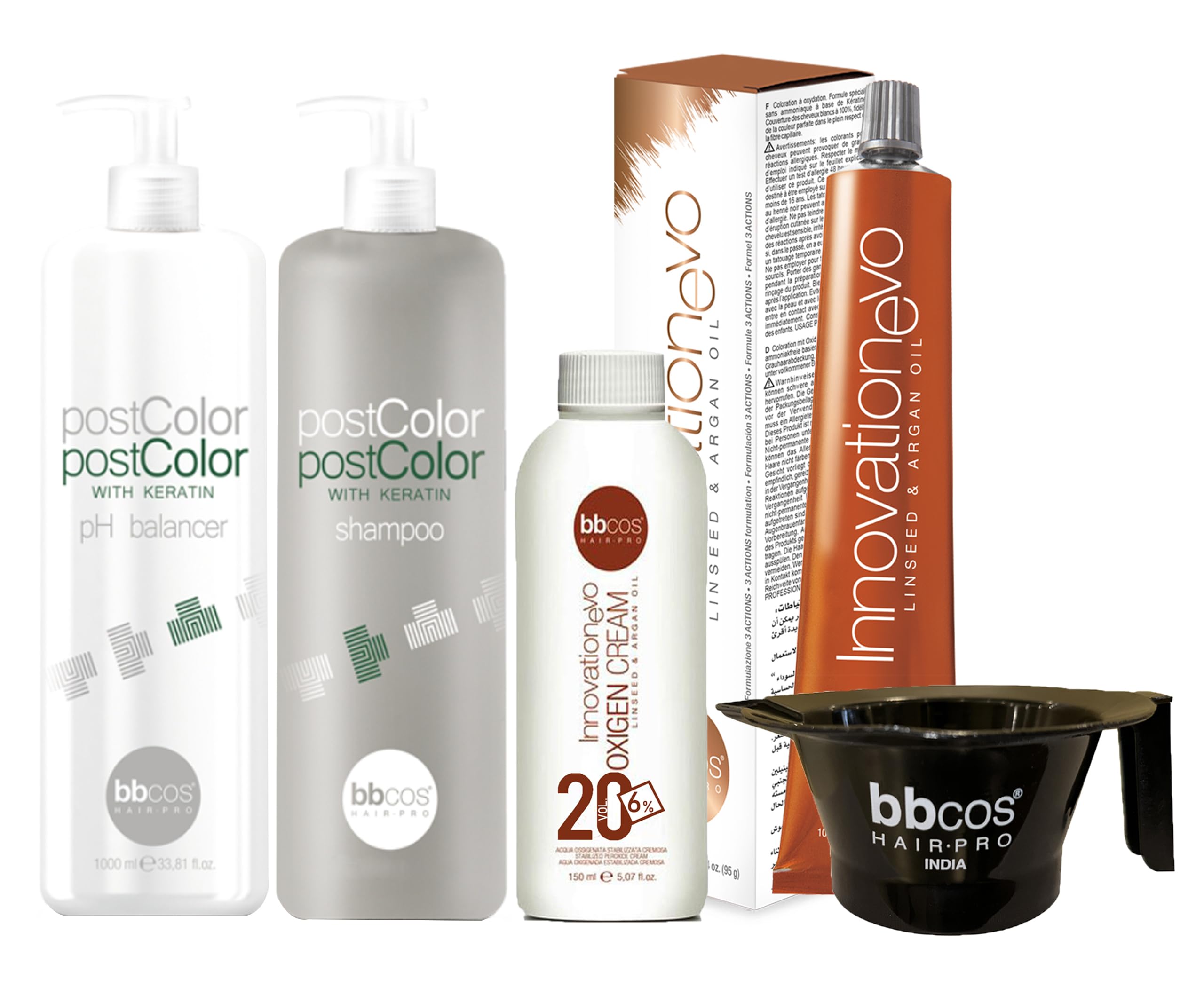 Innovationevo Permanent Hair Color Cream With Developer, PostColor Shampoo, pH Balancer & Mixing Bowl Long Lasting Hair Color Home Treatment Gift Pack-image-47