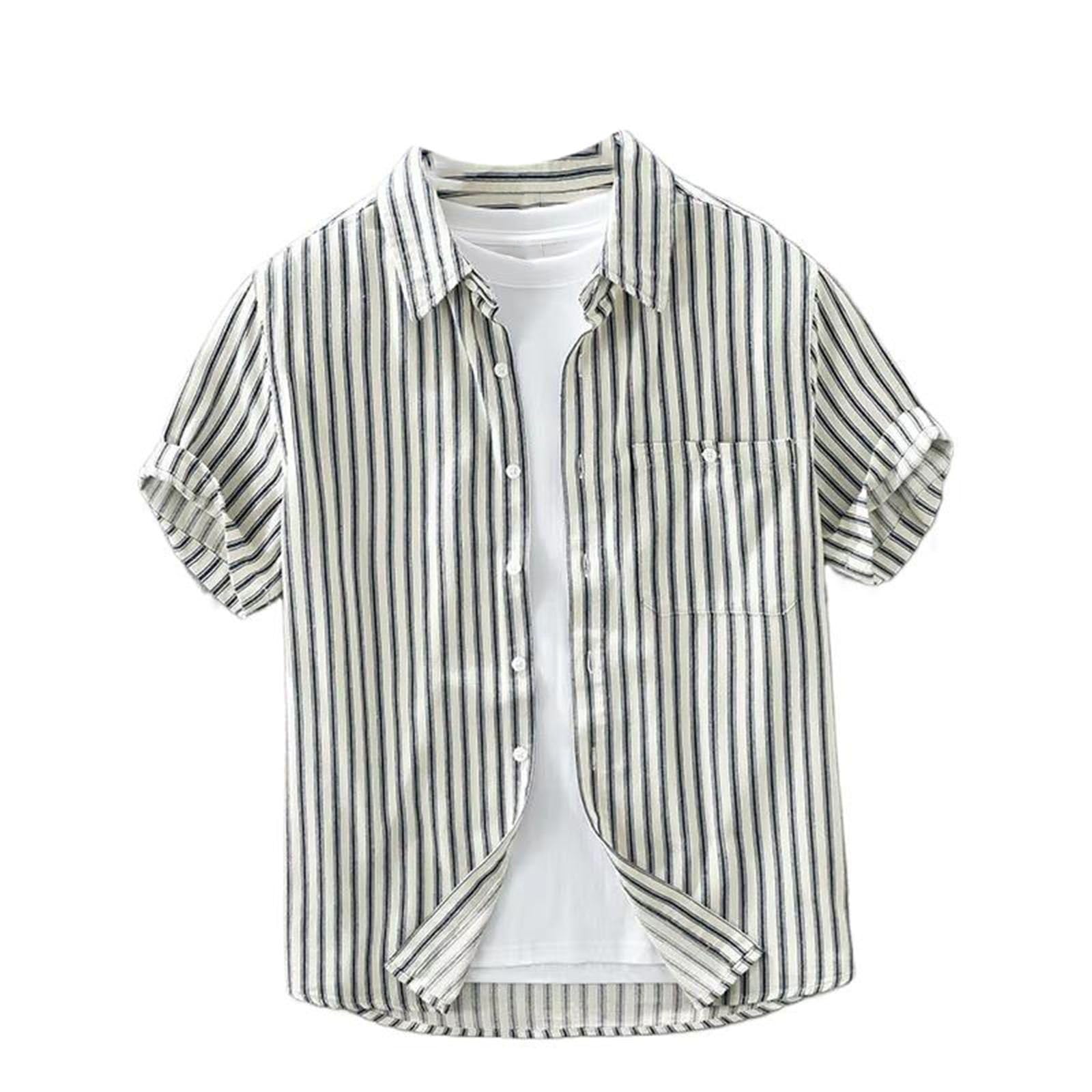 Camicetta Casual Sottile da Uomo a Righe, Top Leggero Street Style per Primavera ed Estate
