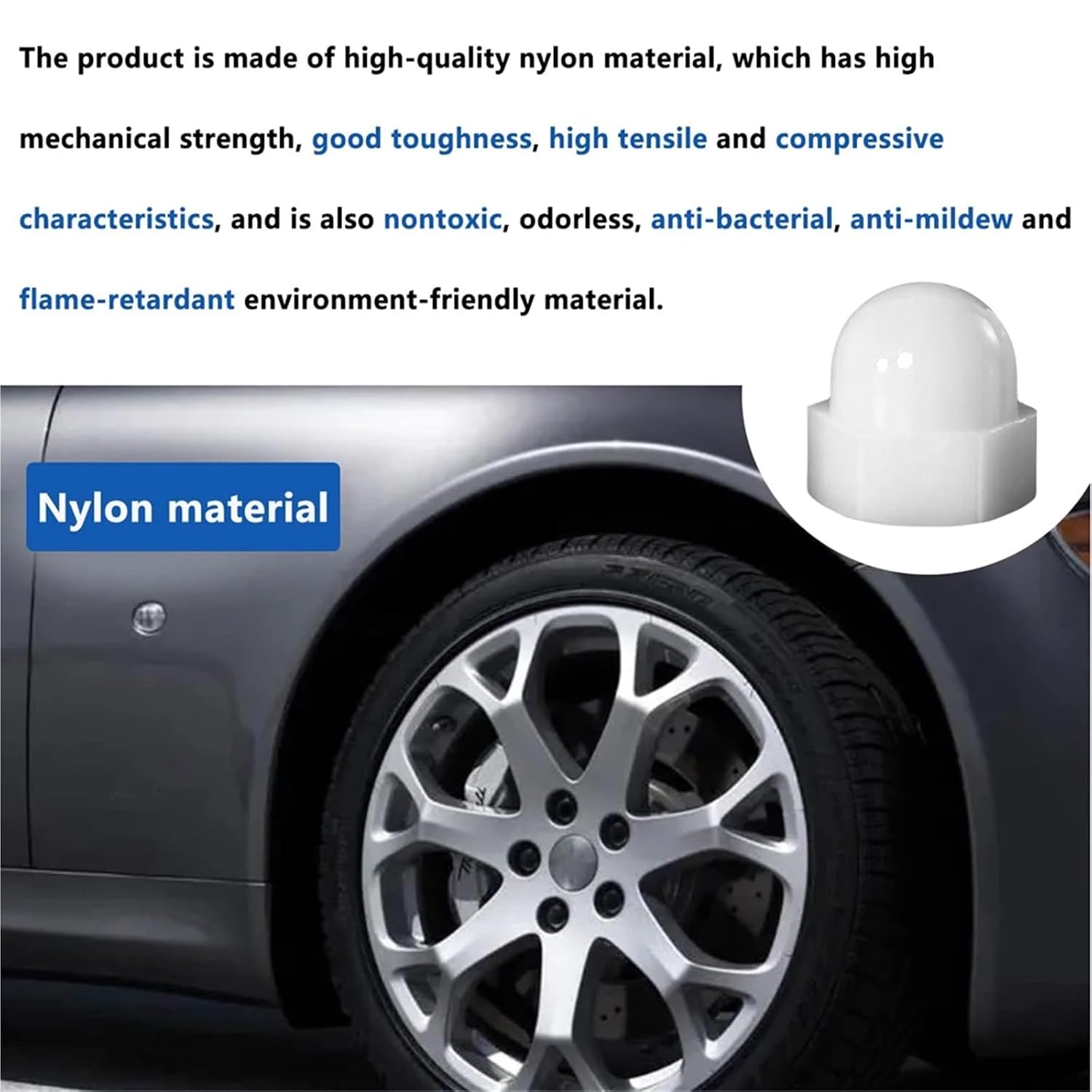 Acorn Nuts 435Pcs Black Nylon Protecting Hexagon Screws Cover Kit M4 M5 M6 M8 M10 M12 Acorn Nut Cover Bolt Caps for Industry/Machinery/Furniture and Other Places