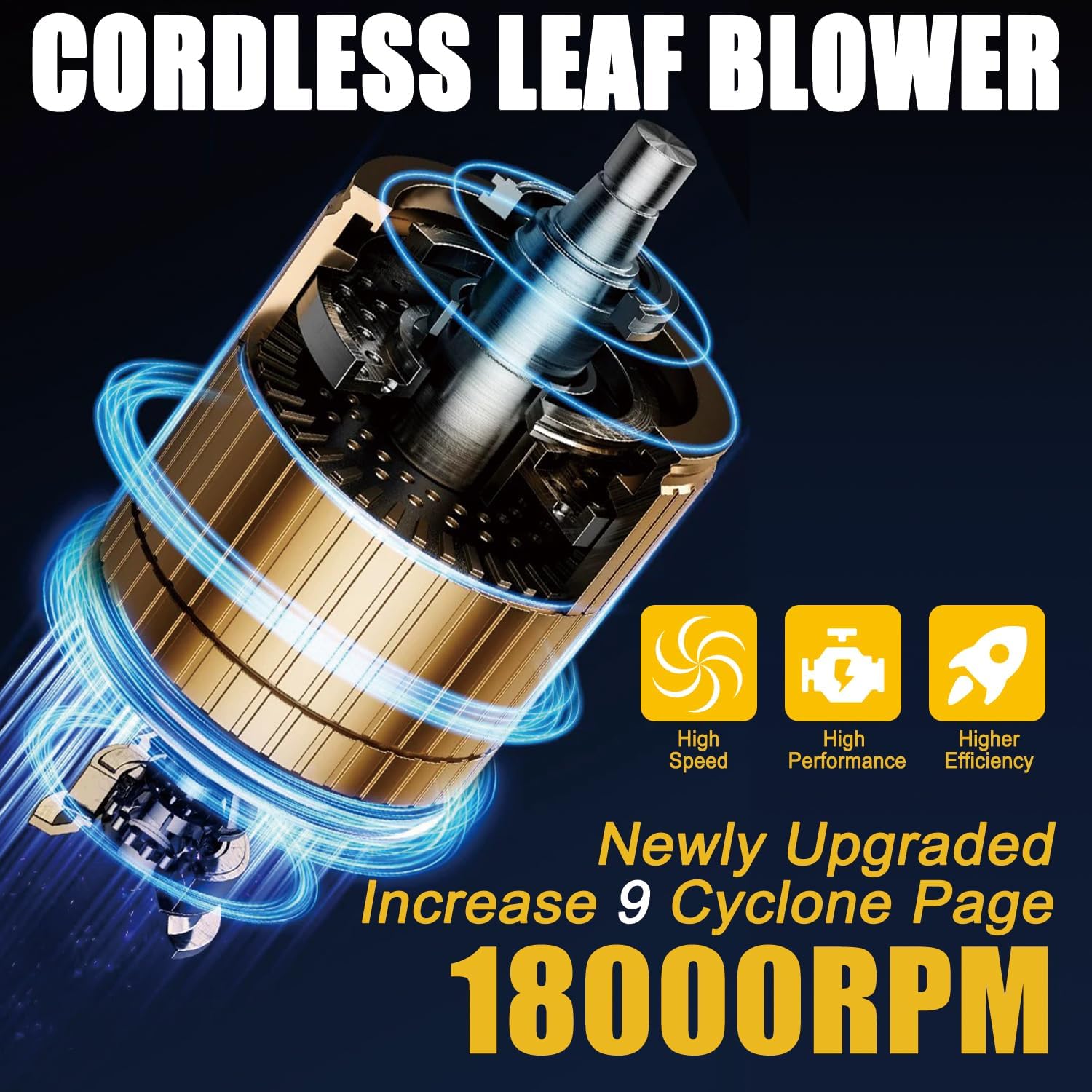 20V Cordless Leaf Blower/Sweeper Compatible with DeWalt‘s Batteries, Lightweight, Quiet,2-Speed Settings, One-Touch Start,Perfect for Residential Lawn Care, Leaf Blowing Debris, Light Snow, and More