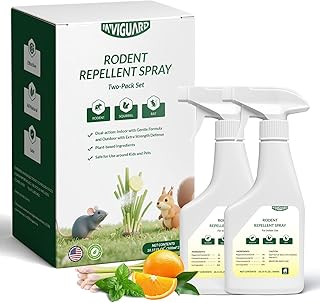 Peppermint Oil Spray for Rodents - 10.15 Oz Rodent Repellent Spray for Mouse, Mice, Squirrel - Rodent/Squirrel Spray Repellent for Indoor, Outdoor, Car Engine, Home, Attic - Pet & Kids Safe -2P