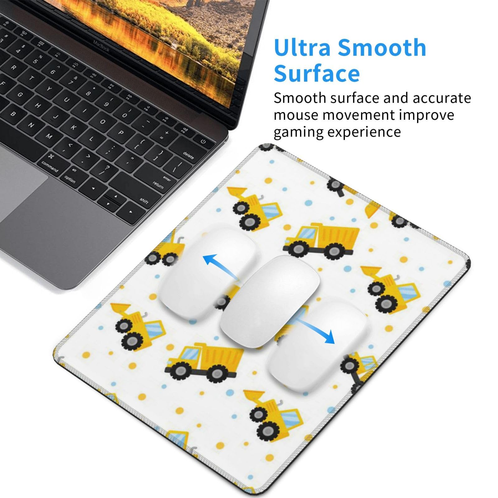 BW Tappetino Per Mouse Con Trattore: Design Farmer Sunrise, 23,5x19,6 Cm, Base Antiscivolo, Regalo Simpatico