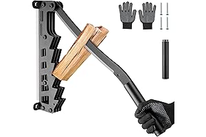 Hand Firewood Splitter with Extended Handle and Wall Mounted Installation