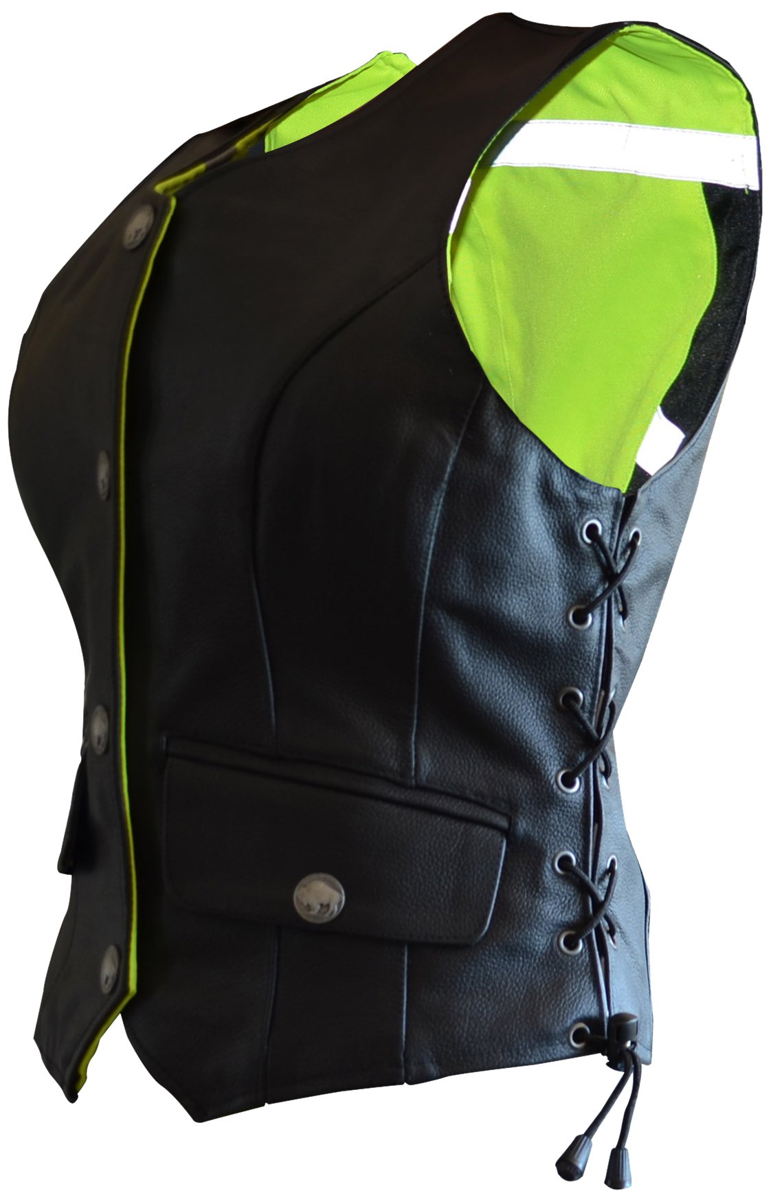 Missing Link Women's G2 D.O.C. Reversible Safety Vest (Black/HiViz Green, Large)