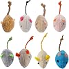 MOZEAT LENS 8 Pack Interactive Cat Mice Toys - Plush Catnip Mouse Shaped Biting Toys for Indoor Cats - Realistic Design in 8 Colors
