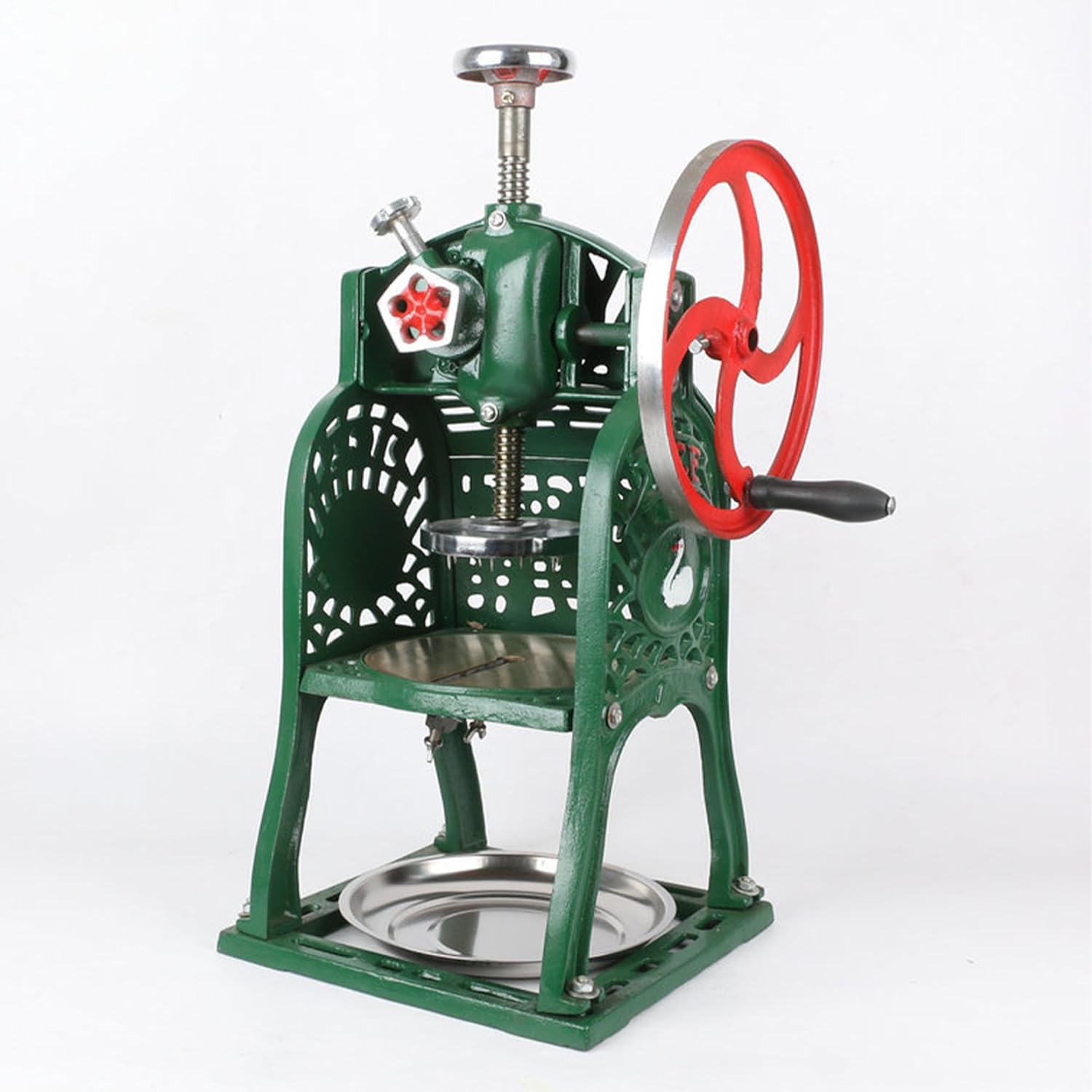 Manual Ice Crusher, Old-fashioned Snow Plow Ice Crusher, Effortlessly Crush Ice, With An Efficient Metal Structure And Durability, It Is Very Suitable For Both Commercial And Household Use green