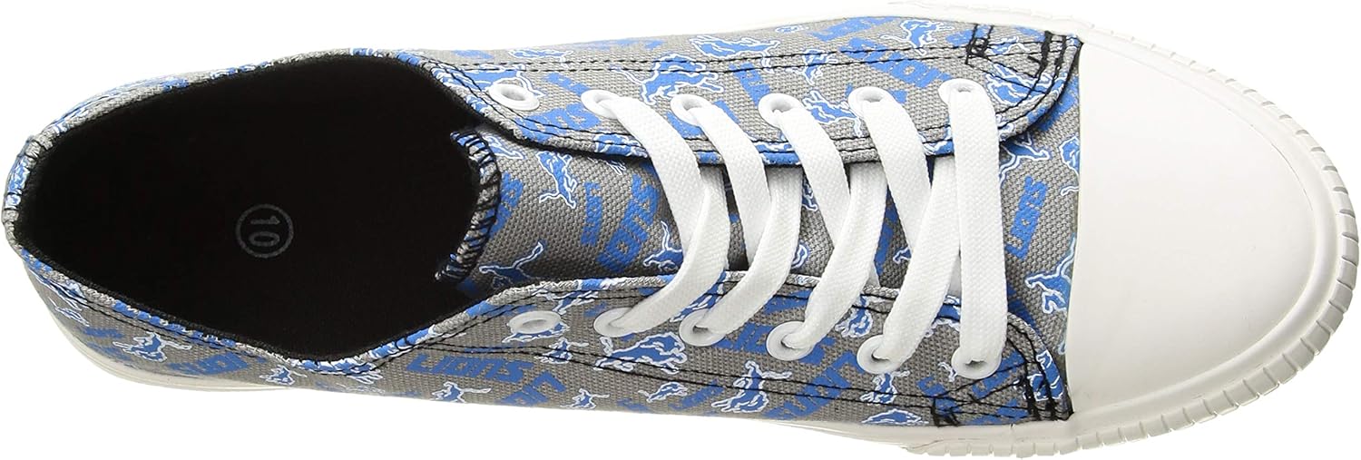 FOCO Detroit Lions NFL Womens Low Top Repeat Print Canvas Shoes - 8 - Image 8