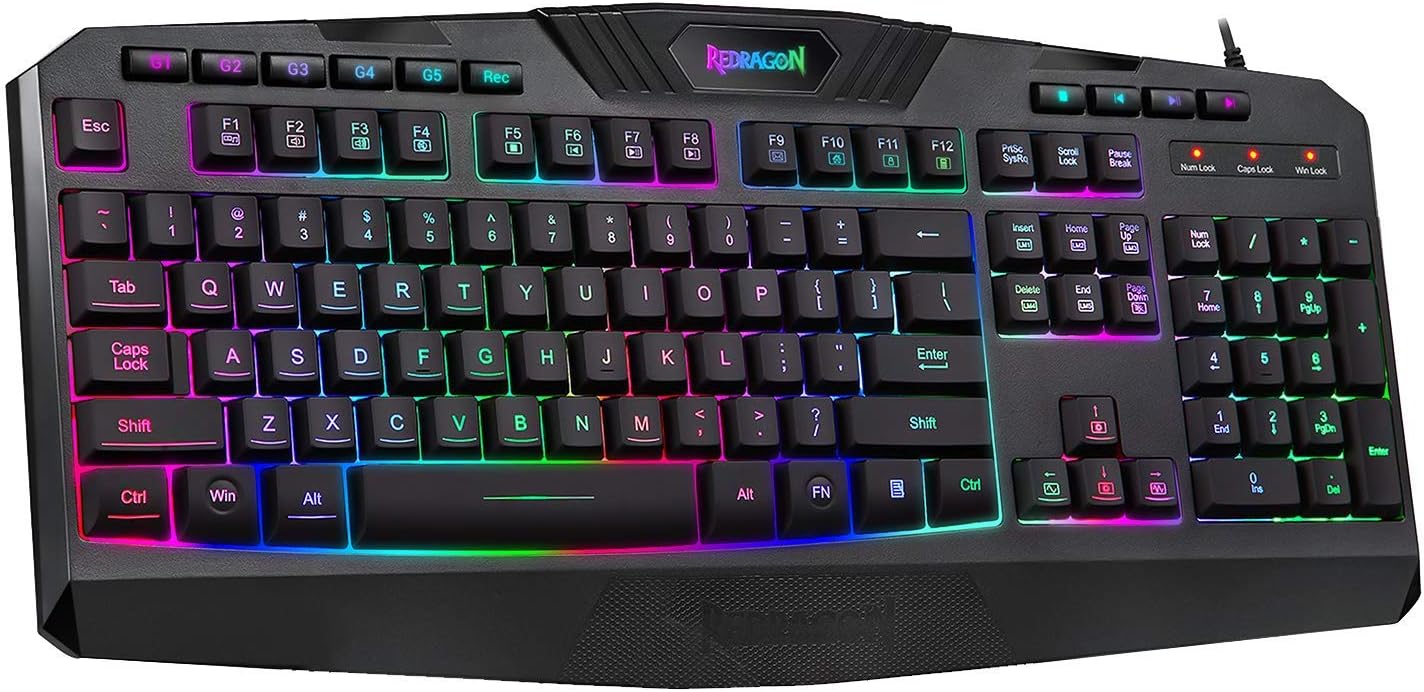 Redragon K503 Harpe 7-Color LED Backlit Gaming Keyboard (Black)