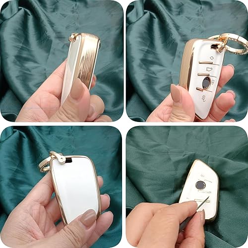 Miniatura 8 de RFSRZ Funda para llavero de automóvil compatible con BMW, protección completa de TPU para BMW M5 M6 GT3 GT5 13457 Series X1X3X4X5X6 2009-2012 2013