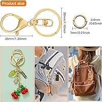 Vista 3 de 50 llaveros dorados con cierre de langosta para la fabricación de joyas, cierre giratorio de metal con cierre de langosta giratorio con anillo