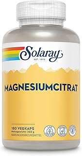 Solaray Magnesiumcitrat 400 mg elementares Magnesium pro Portion – 180 vegane Kapseln – Hochdosierte Unterstützung für Energie, Muskeln und Nervensystem – Laborgeprüft