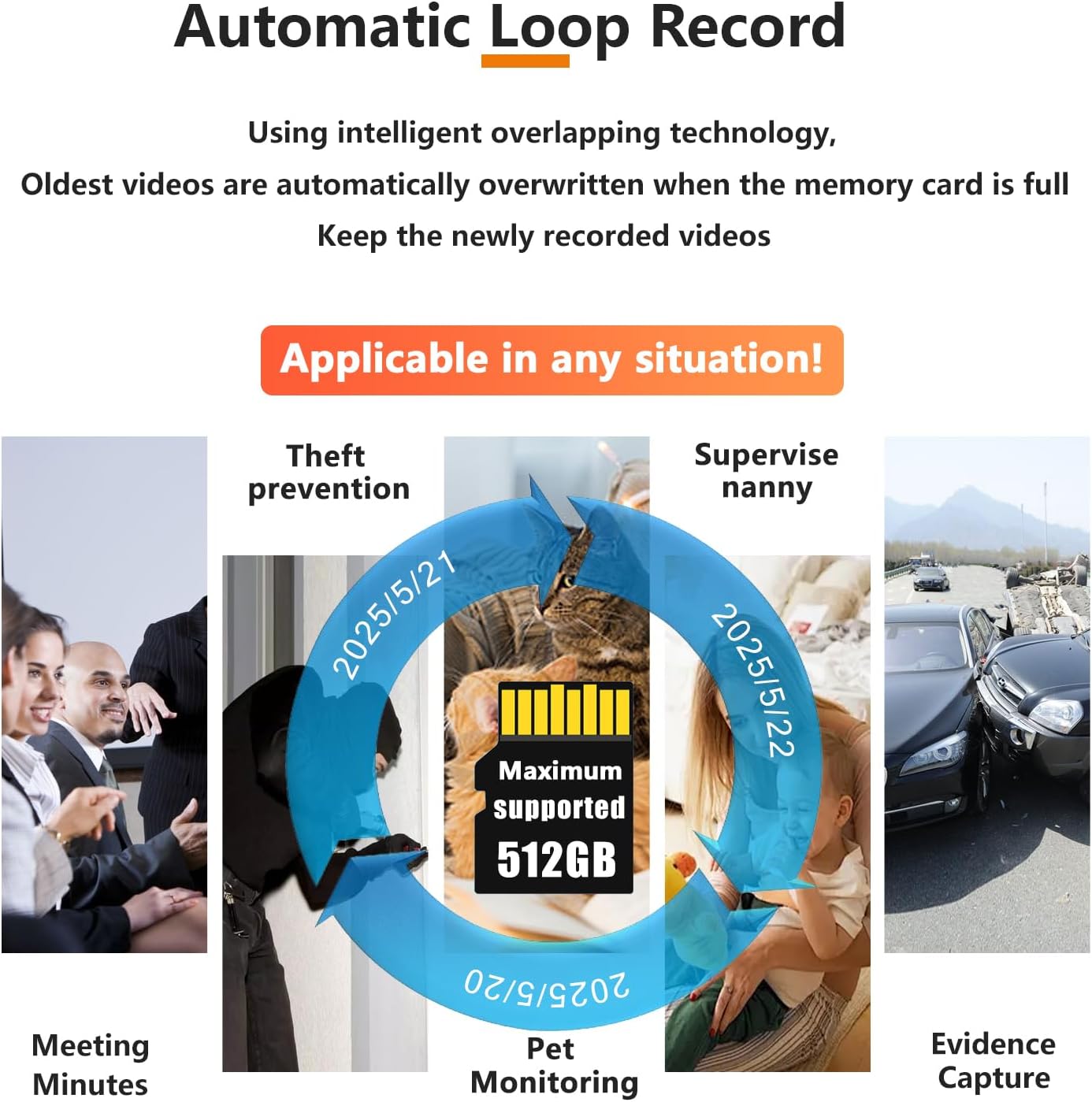 Portable Camera, Mini Camera, Home Security Cameras, 1080P, 10000 Capacity Dual-Purpose: Power Supply/Record Cameras, with Night Vision, Motion Detection, Loop Record, Gravity Sensor