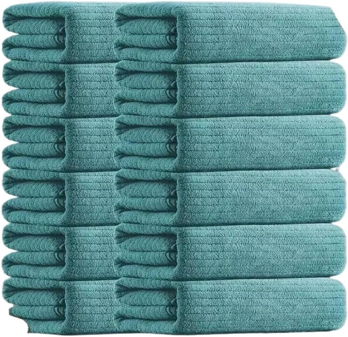 12Pcs Handkerchief Set Quick-Dry Absorbent Towels, Ideal for Gym, Spa, Beauty Routines & Daily Facial Care Essentials(12 pcs Bluish Green)