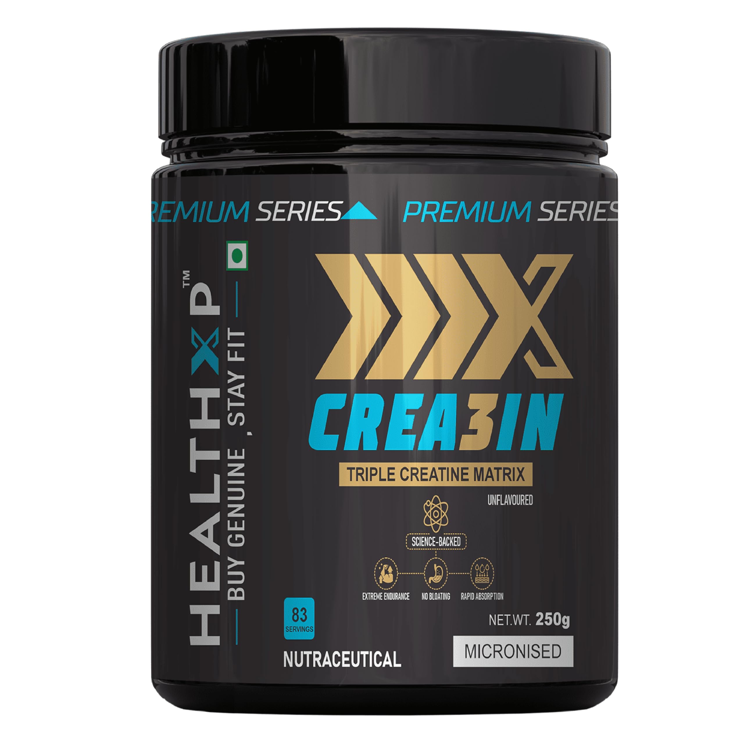 HealthXP Micronized Crea3in, Triple Creatine Matrix, Creatine Monohydrate, Creatine Hydrochloride and Creatine Nitrate (Unflavoured, 250g) (B0D8LF6TV7) Amazon Price History, Amazon Price Tracker