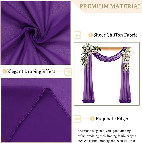 Miniatura 9 de 1 panel de tela de gasa de 29 x 20 pies, color azul marino, cortinas transparentes para telón de fondo, para arco de boda, arcos de boda para