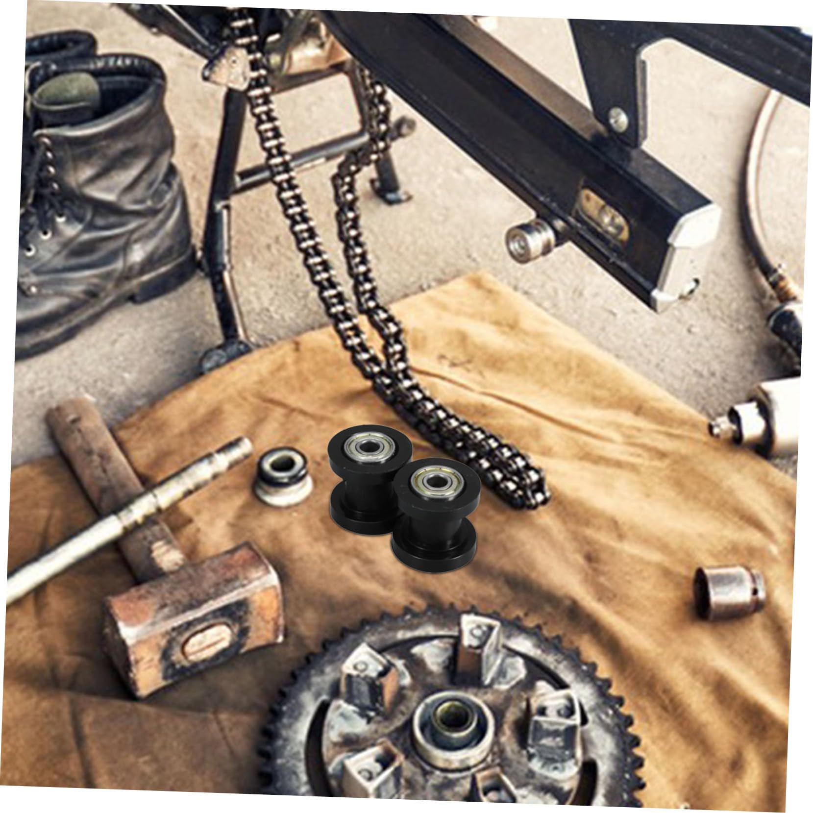 Alipis 5 Series Accesorios Para Motos Cadena De Motocicletas Rodillo Guía De Cadena Rueda De Rodillos De Cadena Rueda De Cadena De Motocicleta Cadena Guía Negro El Plastico 2 Piezas X 5