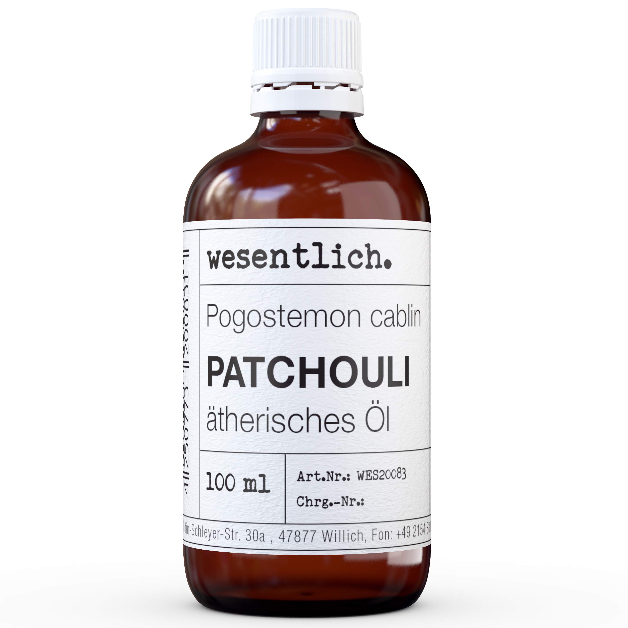wesentlich. Patchouli Öl | mystisch, sinnlich warme Duftnote | 100% naturreines, ätherisches Öl | Glasflasche (100ml)
