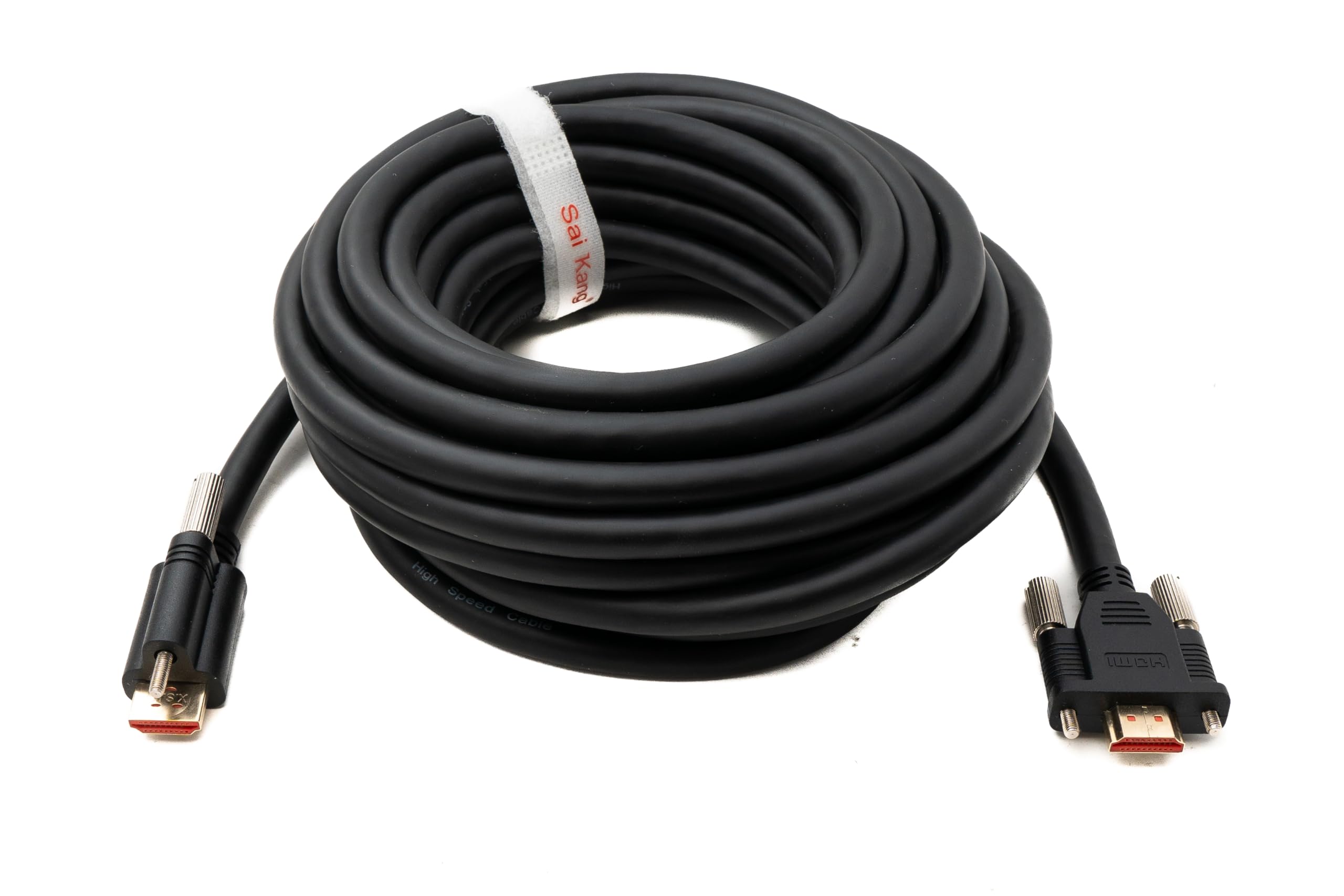 System-S Cable HDMI 2.0 de 8 m tipo A macho a macho, adaptador atornillable, color negro