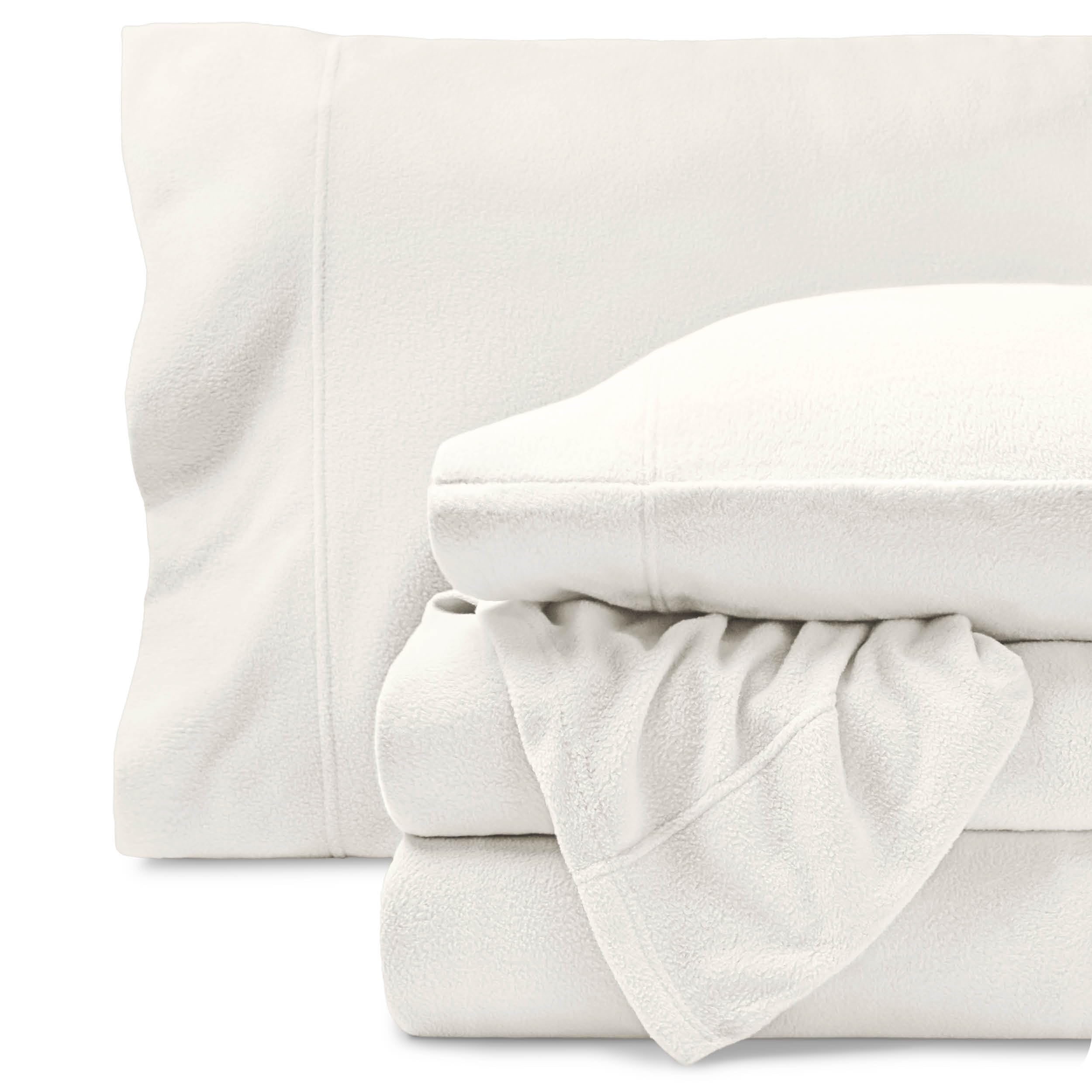 Bare Home Super Soft Fleece Sheet Set - Full Size - Extra Plush Polar Fleece, No-Pilling Bed Sheets - All Season Cozy Warmth (Full, Cream)