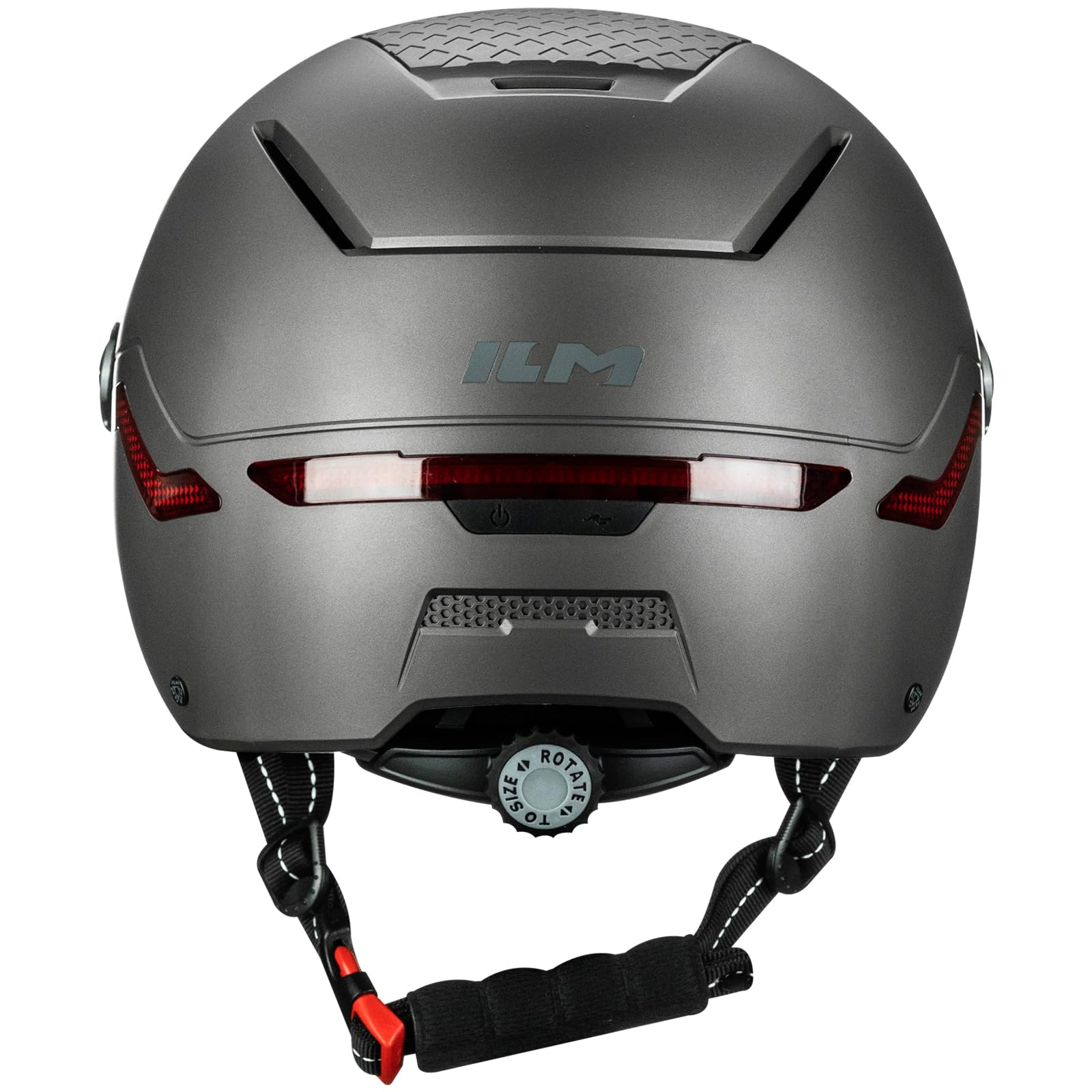 ILM Casco Patinete Electrico Adulto Casco Bicicleta Homologado NTA-8776 CPSC CE con Luz LED Intermitentes & Freno con Visera para Hombre Mujer Modello MB101L
